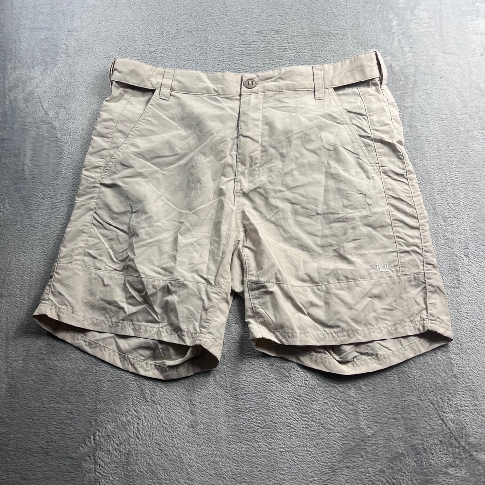 Huk Performance Fishing Shorts Mens XXL Tan Khaki‎ Quick Dry Outdoor Hiking